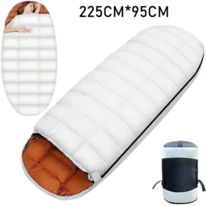 Wider Waterproof Down Sleeping Bag 225CM*95CM for Winter Cold Weather -25~0 ℃ Camping Hiking Backpacking with Compression Sack