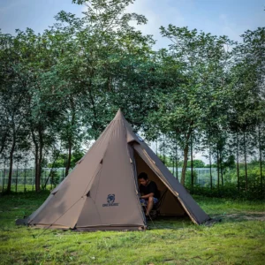 OneTigris Rock Fortress Hot Tent with Stove Jack Pyramid Tent 4 Season 4-6 Person Tipi for Camping Backpacking Fishing Hicking