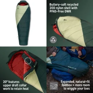 Synthetic Fill 20 Degree Sleeping Bag for Backpacking - Compression Straps and Stuff Sack Included, Ideal for Outdoor Adventures