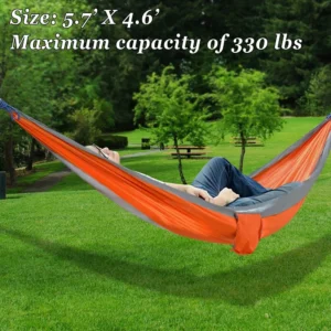 Ultra Light Nylon Parachute Hammock Camping Backpacking Travel Tree Swing Bed with Straps Carabiners Portable Carry Bag 330LB