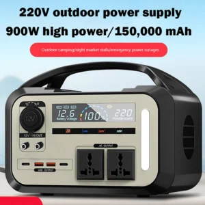 Gaiaray 900W Portable Power Station 220V Outdoor Solar Power 600Wh LiFePO4 Battery Charging Station LED For Camping RV