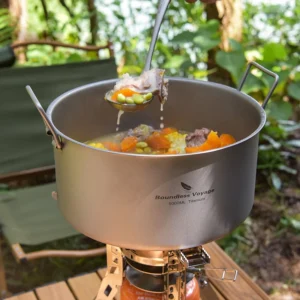 Boundless Voyage Titanium Pot 5.0L Portable Big Capacity Stockpot Outdoor Hiking Picnic Camping Cookware Soup Pot Home Kitchen
