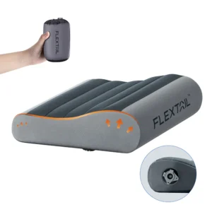 FLEXTAIL Inflatable Camping Pillow Ergonomic Pillow for Travel and Home, Lightweight and Washable, Two Height Options