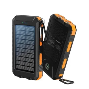10000mAh Solar Power Bank 4-in-1 - Fast Charge+LED Light Outdoor Camping Gear
