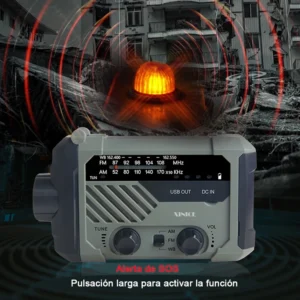 Woopker Outdoor Emergency Radio 2000mAh Hand-cranked Multi-function FM Solar AM/FM Radio Mobile Phone Charging Lighting SOS