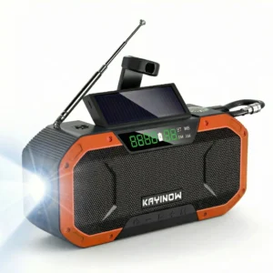 Woopker Emergency Solar Hand Crank NOAA Weather Radio 5000mAh Power Bank Bluetooth Flashlight Outdoor Camping Survival Tool
