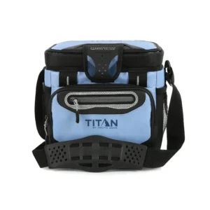 9 Can Zipperless Soft Cooler, 6 Quart, Rainwash Blue Lightweight Portable Insulated Lunch Bag for Picnics, Beach, Camping, and