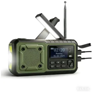 Crank Radio DAB+/DAB FM Emergency Radio with Crank Battery Solar Radio with Alarm Clock Hand Crank Blackout Emergency Equipment