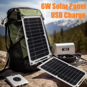 Solar Panel 6V 6W Flexible Solar Battery Portable Waterproof Solar System Kit USB Power Bank Charging Phone Outdoor Camping Trip