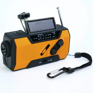 Portable Hand Crank Radio, Emergency Weather Radio Solar Powered,AM/FM, SOS Alarm, LED Reading Lamp, Flashlight,2000 mAh Battery