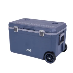 70L Outdoor Camping Vehicle Insulated Box with Handle Portable Car Wheel Insulator Plastic Cooler Box for Beach Beverage Camping